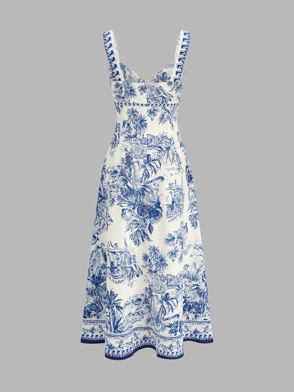 290 Tropical Print Cutout Sleeveless Maxi Dress - Picture 3 of 5